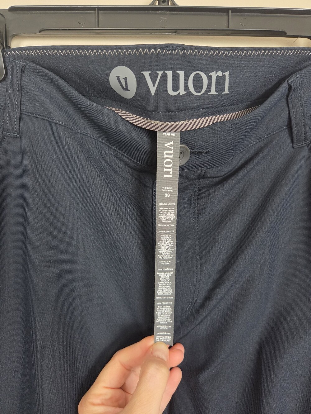 Vuori Meta Pant Mens 38 x 32 Blue Athletic Slim Fit Performance Golf Pants V430 - Picture 7 of 10